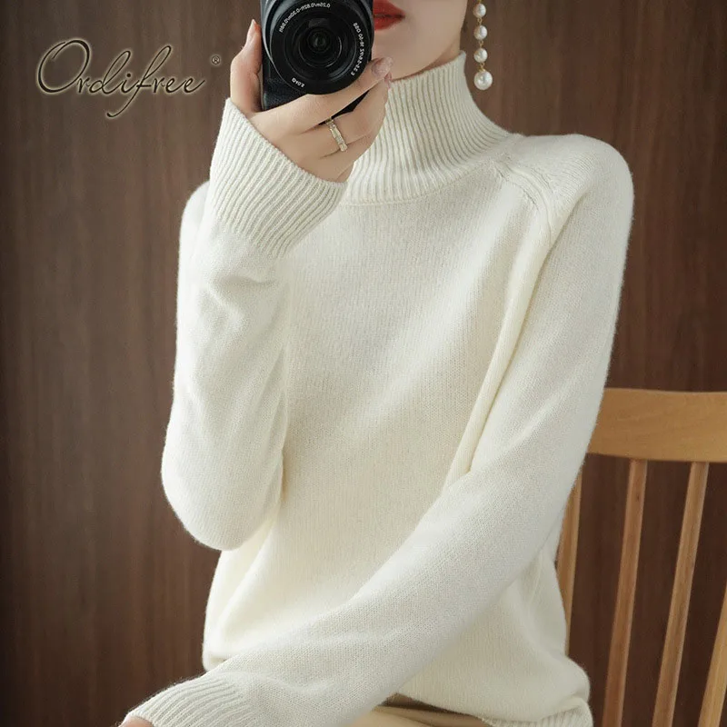 Осень-зима 2022 Женская водолазка Ordifree вязаные свитера-пуловеры теплый