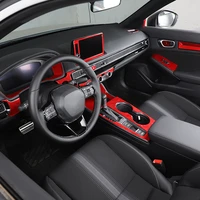 for 2021 2022 honda civic soft carbon fiber red car styling decorative cover trim sticker car interior decoration accessories