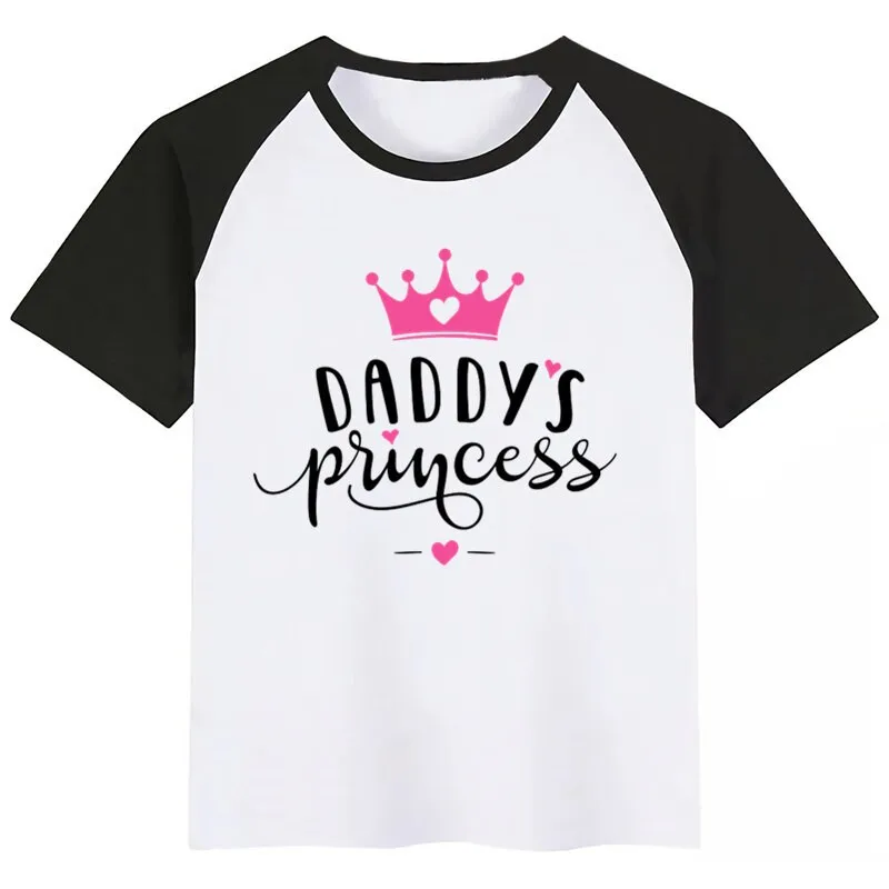 Dady's Princess Children Baby Boy Kids T Shirt Fashion Cartoon Short Sleeve T-shirt Clothes Funny Girls Tshirt Casual Tee Tops | Мать и