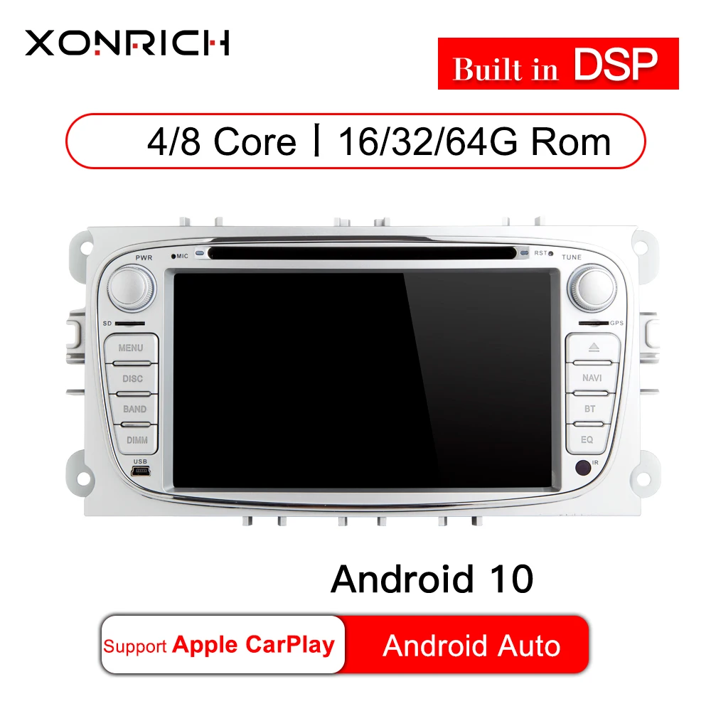 DSP IPS Android 9.0 64G 2din автомобильный DVD-проигрыватель для FORD focus Mondeo S-MAX Galaxy kuga