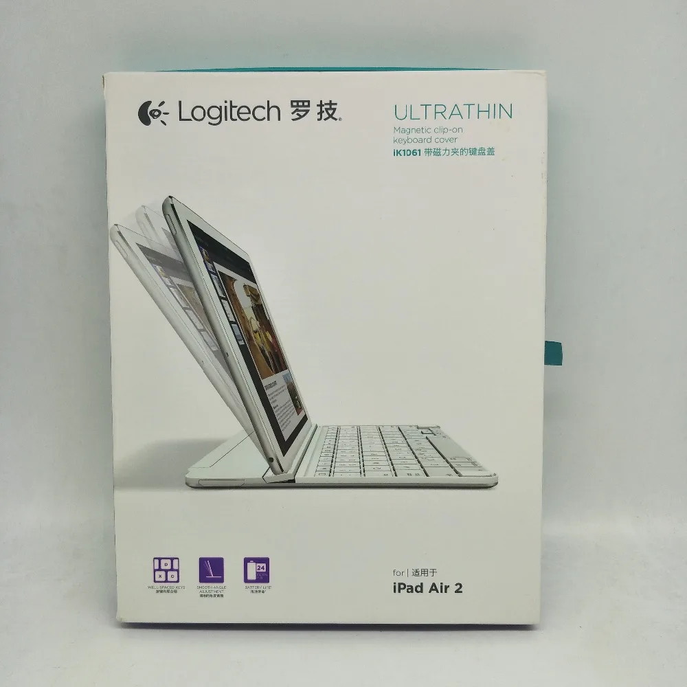 Оригинальный ультратонкий чехол logitech с магнитным зажимом для клавиатуры iPad air2