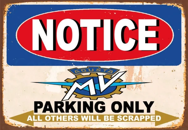

Mv Agusta Motorcycles Parking Metal Tin Sign Poster Wall Plaque