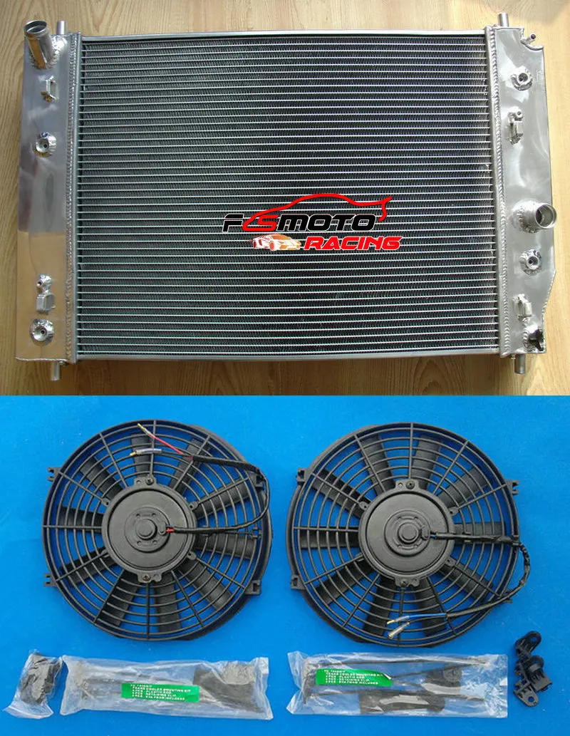 

3 Row 64mm Aluminum Radiator + Fan Cooling For Chevrolet Corvette C6 Double Oil Cooler