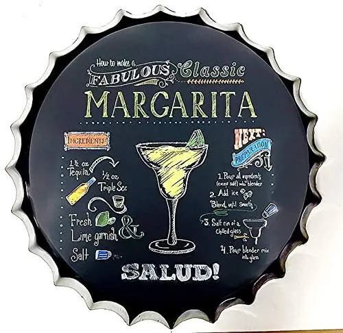 

Знак Ретро Маргарита бутылочные крышки Ретро металлическая жестяная вывеска Диаметр ремесла домашнего декора бар доска Lounge человек пещерн...