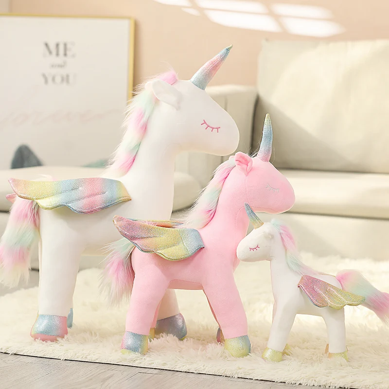 

Pink Unicorn Plush Toy Stuffed Animal Rainbow Unicorn White Toy Flying Shining Unicorn Toy For Kids Child Birthday Gifts