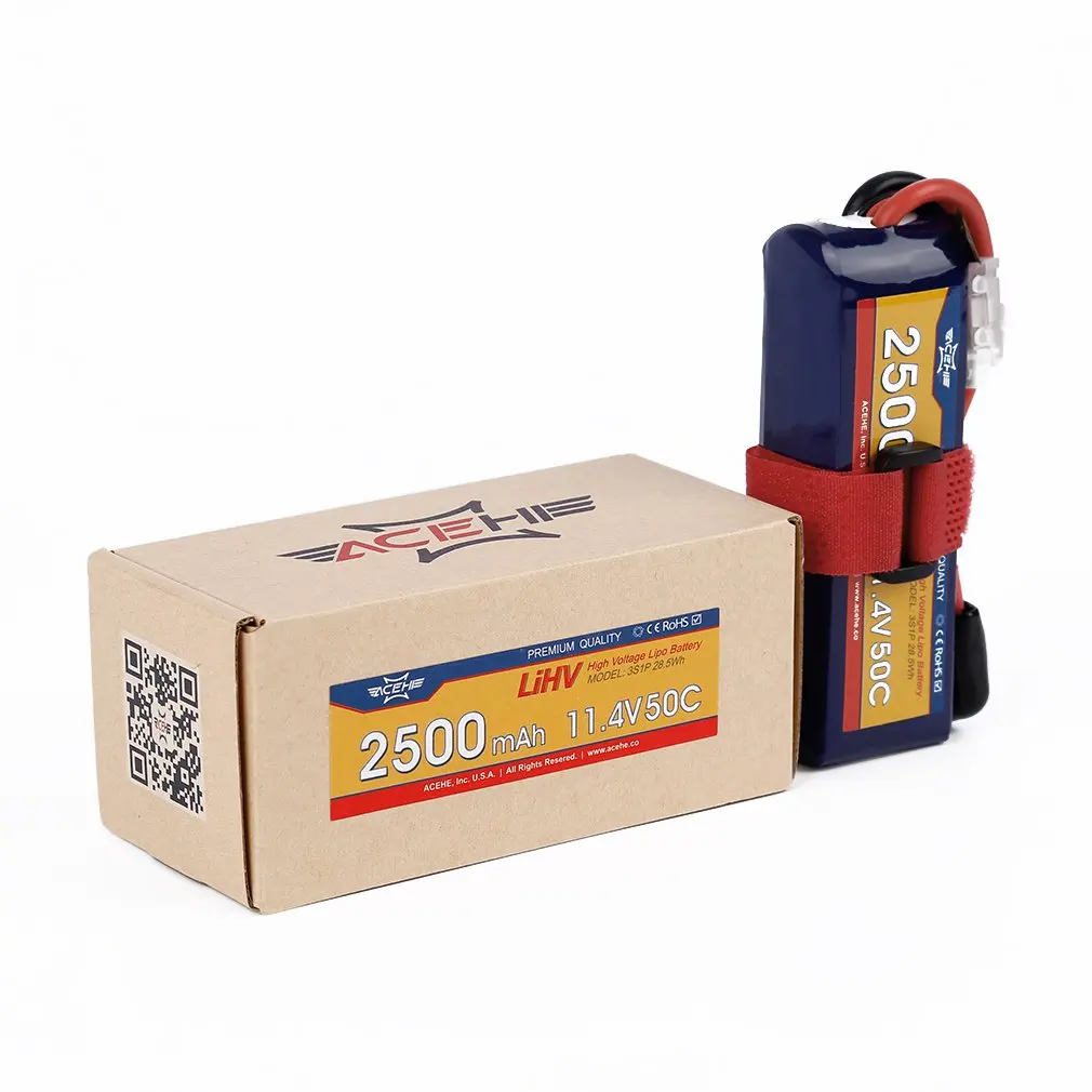 1 шт. ACEHE 11,4 V 2500mAh 50C 3S1P 28,5 WH с XT60 вилкой высокого напряжения Lipo батарея