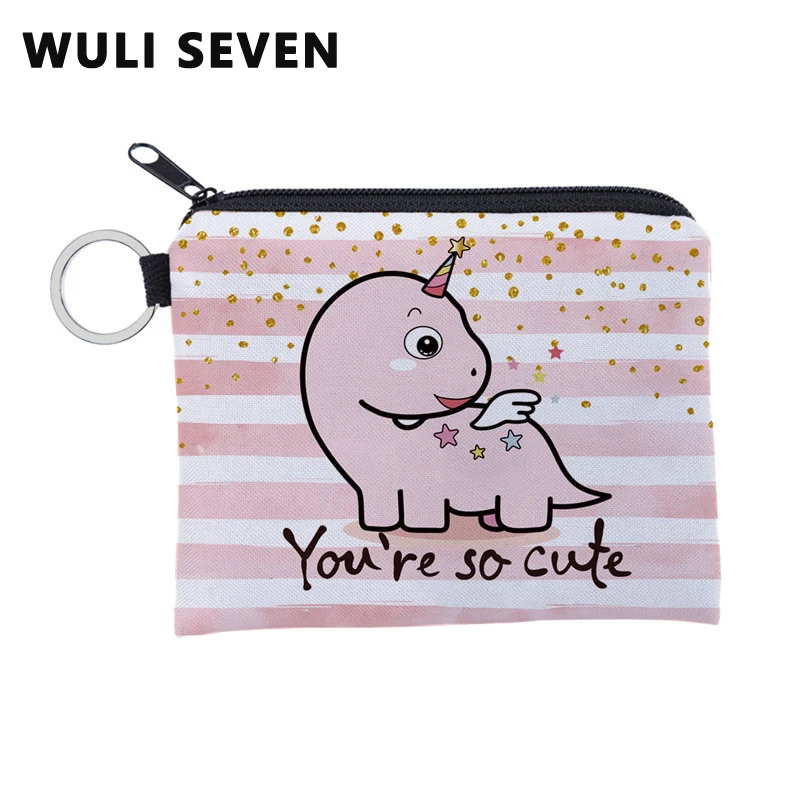 WULI семь Лидер продаж милое розовое с принтом динозавр портмоне