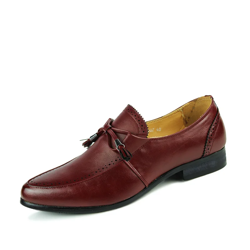 

New Men's Fashion British Style Pointed Toe Wedding Business Leather Formal Dress Shoes Summer Flats Shoes Men Peas Shoes %507