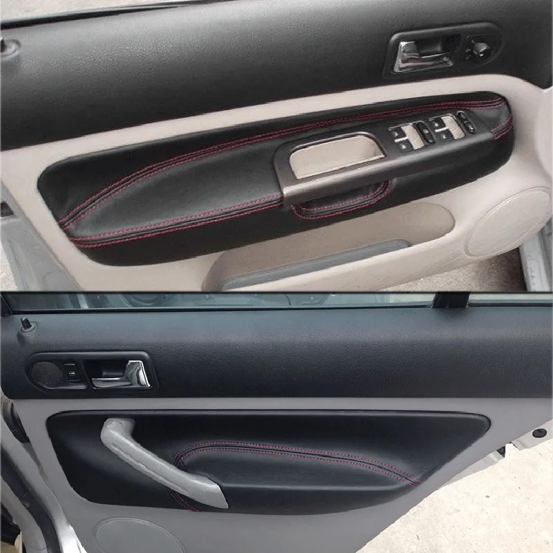 Для Volkswagen MK4 Bora Golf 4 4 шт. панель подлокотника двери автомобиля из микрофибры покрытие поверхности отделка Защита Набор 2002-2006