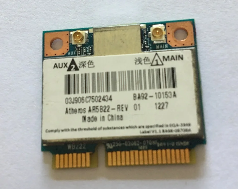 Wi Fi для Bluetooth 4 0 карты Atheros AR5B22 half Mini PCI E 2 4G/5 ГГц беспроводная карта Samsung 530U3C 530U3B 535U3C