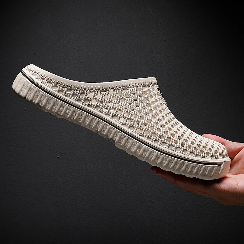 

Мужские сандалии, летние шлепанцы, Модные дышащие пляжные сандалии с перфорацией, массажные Шлепанцы из ЭВА, сандалии