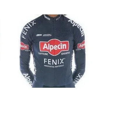 Зимний флисовый тепловой 2020 ALPECIN FENIX PRO TEAM BLUE ONLY с длинным рукавом ROPA CICLISMO