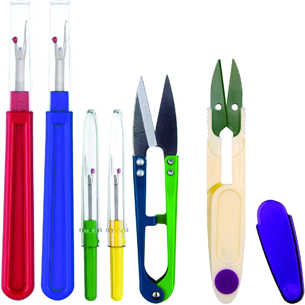 

4pcs Sewing Seam Ripper Stitch Unpicker with 2pcs Trimming Scissors for Thread Cutter Tool DIY Quilting Sewing Tools