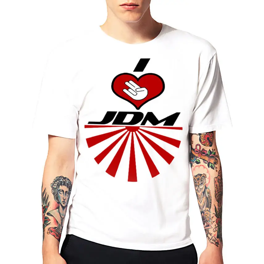 

I Love JDM Tuning Drifting T Shirt Tops Summer Cool Funny T-Shirt New Men Summer Tops Casuals Shirts Letter Top Tee