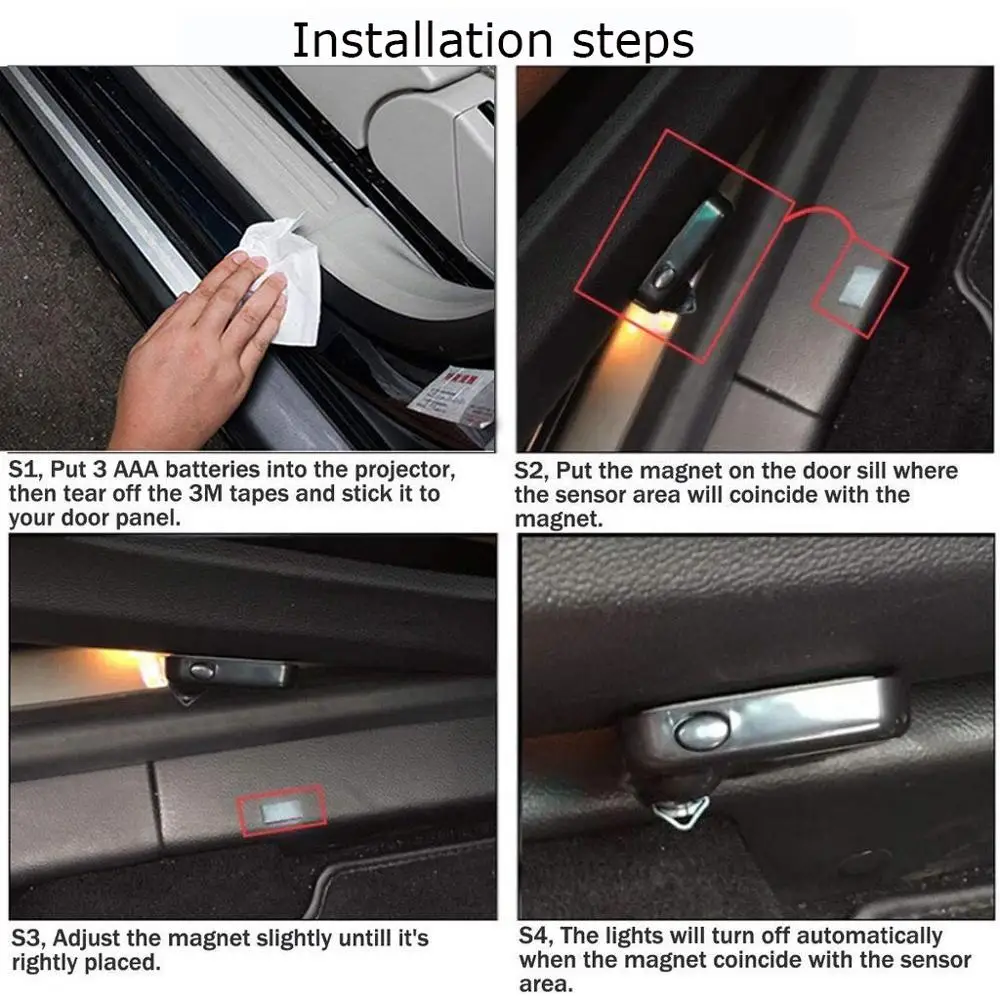 Светодиодные универсальные беспроводные лампы Luces для дверсветильник