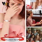 Женские браслеты Vnox на заказ, Регулируемый Женский браслет, простые подарки для девочек, ювелирные изделия