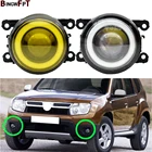 2x автомобиль аксессуары светодиодный туман светильник Ангел глаз с для Renault Duster Koleos Megane туман светильник для Dacia Duster Logan 2004-2015