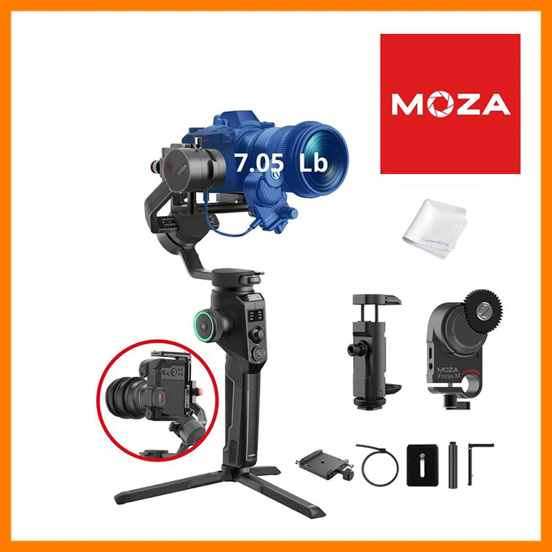 

MOZA AirCross 2 Gimbal with Moza iFocus-M Follow Focus Motor for DSLR Mirrorless Camera Payload up to 7.1Lbs12hours Runningtime