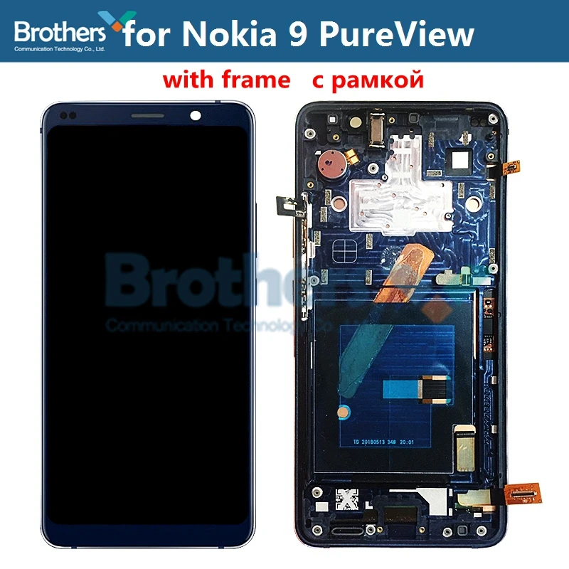 Оригинальный ЖК дисплей для Nokia 9 puобзор экран сборка сенсорный дигитайзер