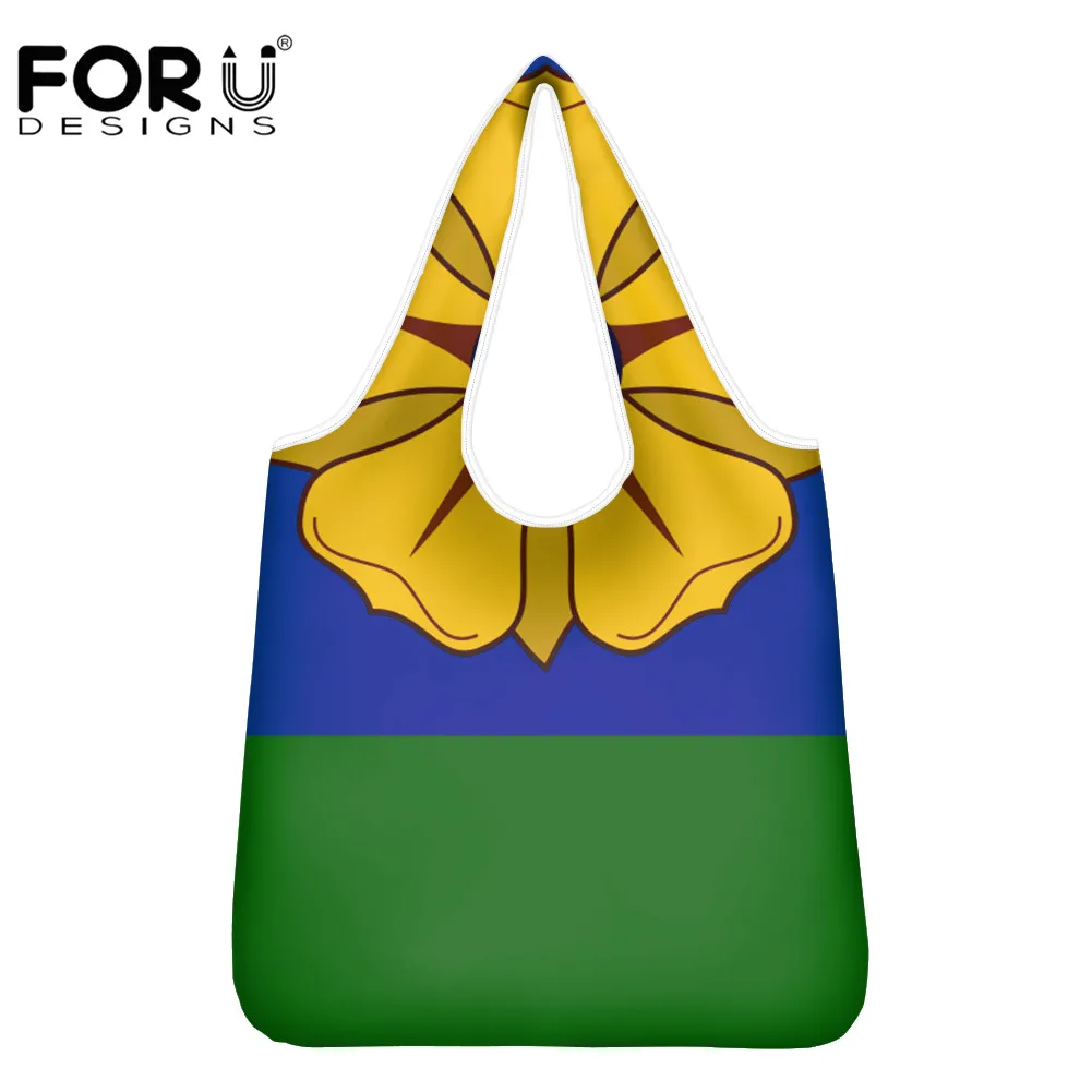

Женская Экологичная сумка для покупок FORUDESIGNS с рисунком национального флага, продуктовая сумка, складная вместительная тканевая сумка чере...