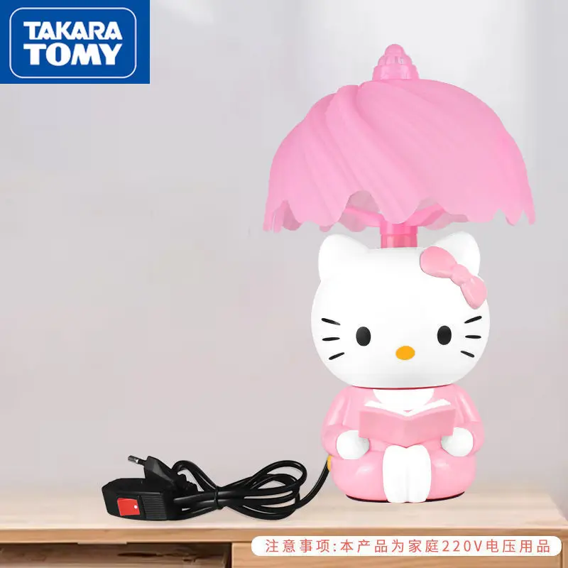 

Настольная лампа TAKARA TOMY с милым мультяшным рисунком Hello Kitty, простое креативное украшение для спальни, детский подарок на день рождения