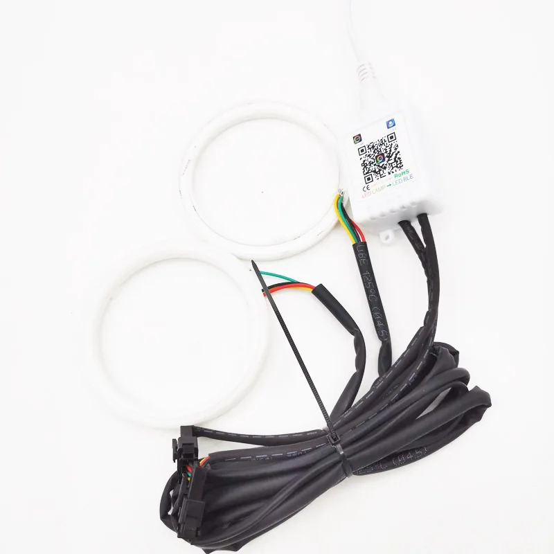 2Pcs Angel Eyes BT APP Control RGB 80mm Halo Rings COB Led Car Driving Headlight |
