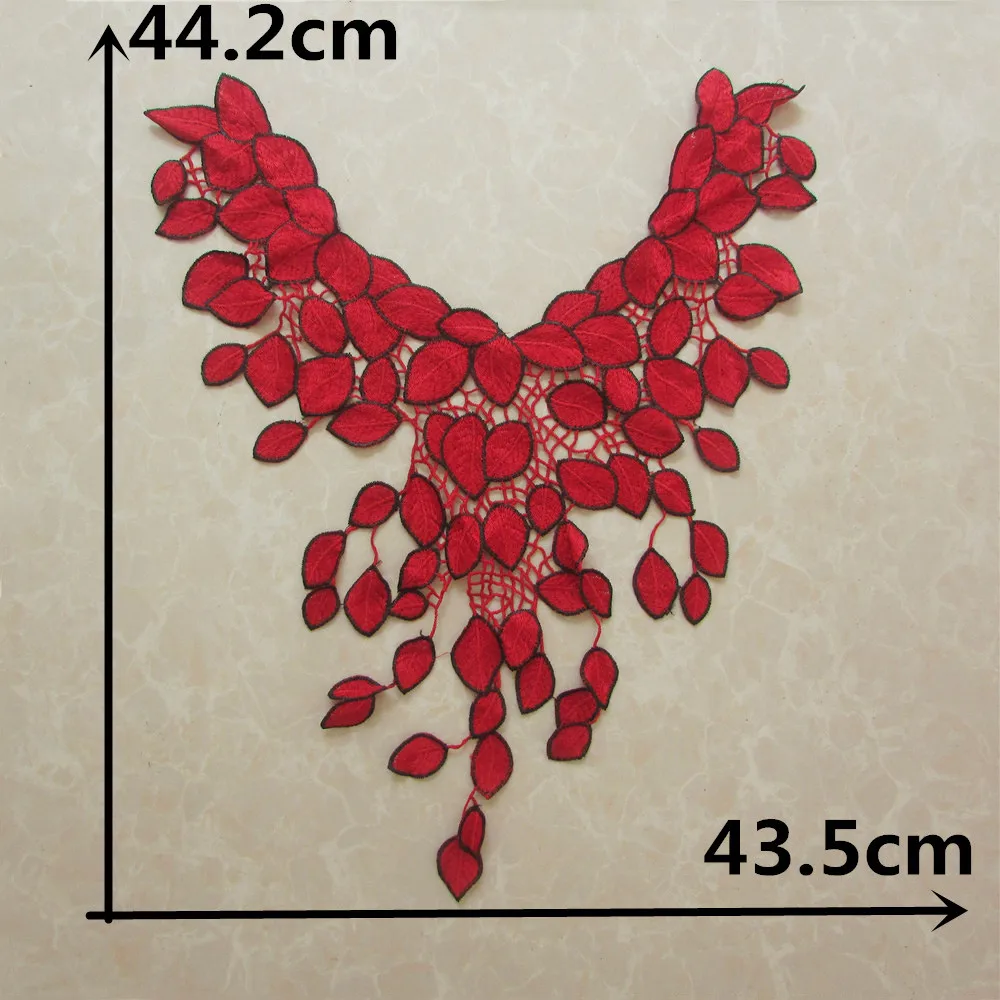 Красная кружевная ткань платье аппликация мотив блузка швейная отделка сделай