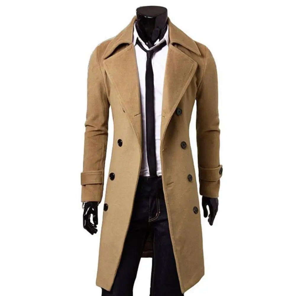 

Trench Coat Thick Pure Color Jacket Long Trench Coat Stylish Coat