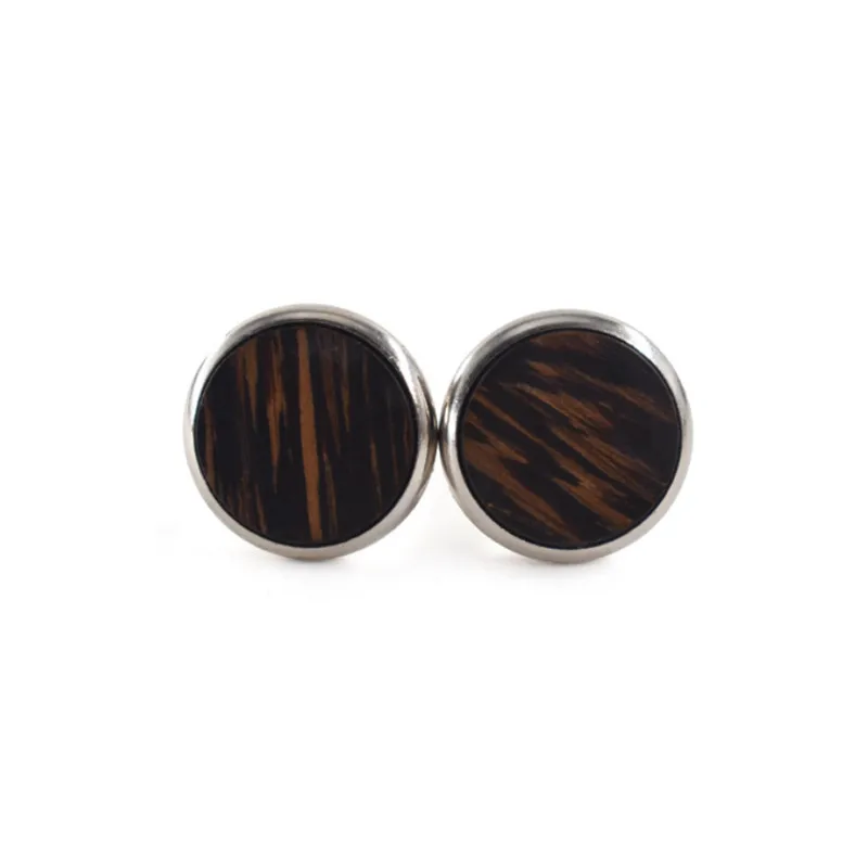 Модные круглые запонки с деревянными элементами для мужской рубашки деревянные