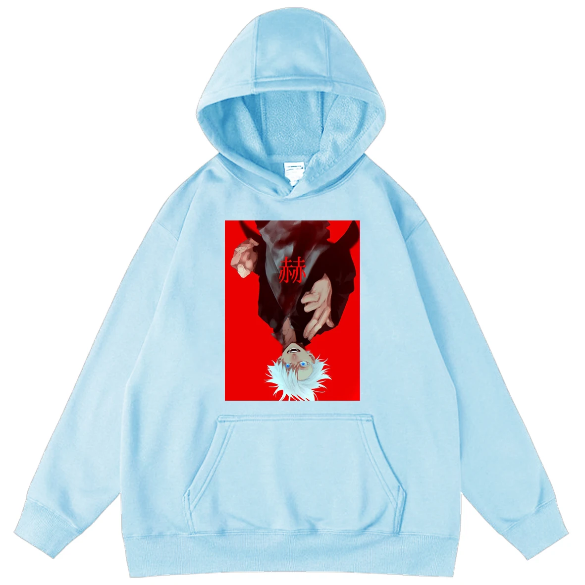 

2021 Hot Anime Jujutsu Kaisen Print Boys Casual Men Hoodies Oversized Sweatshirt Tops Unisex Street Big Pocket Pullove