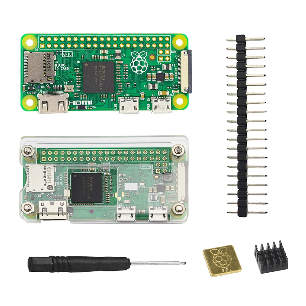 Оригинальный набор Raspberry Pi Zero V/Raspberry W + акриловый чехол алюминиевый радиатор для
