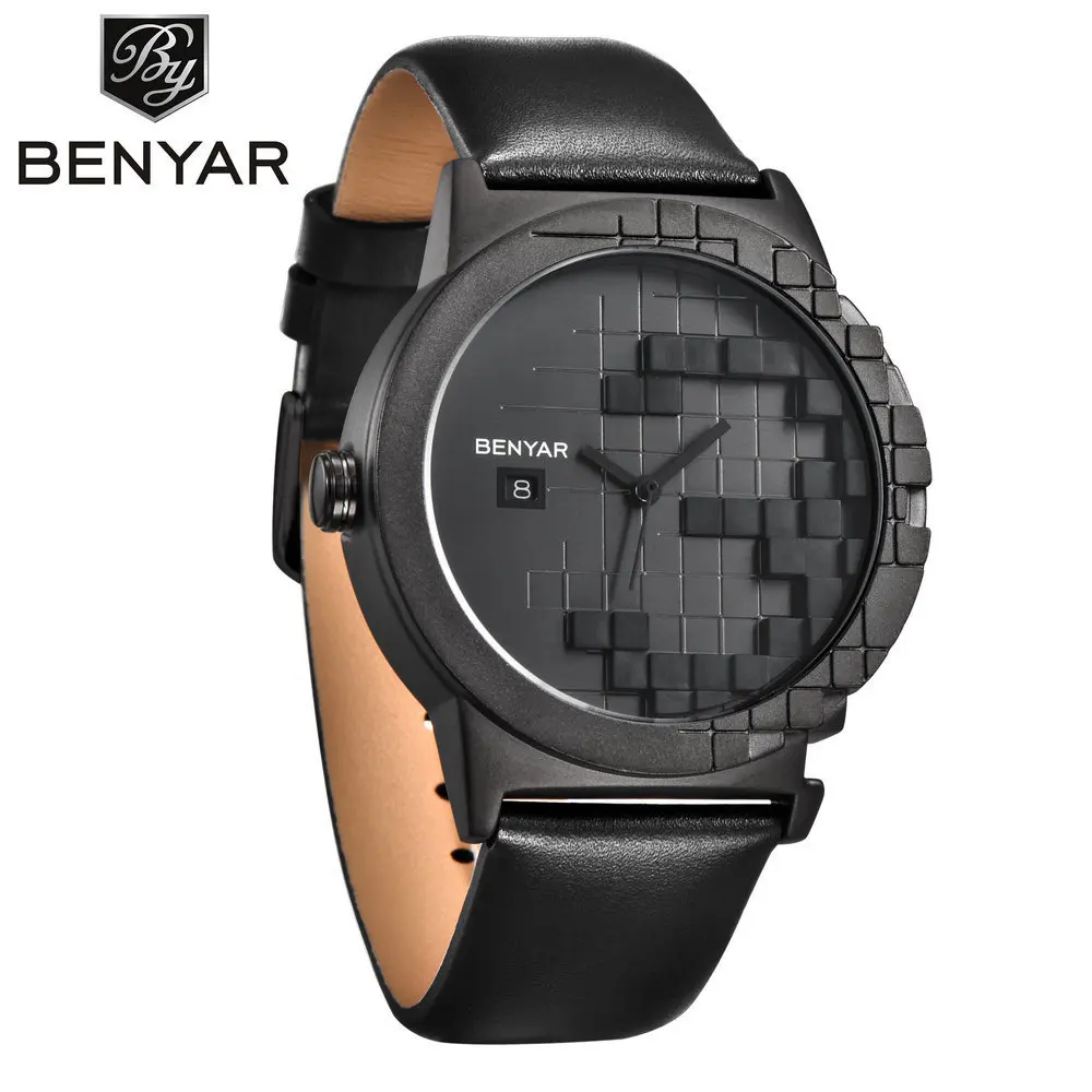 

BENYAR/5117M Business Leisure Men's Watch Couple Watch Personality Pure Black Dial