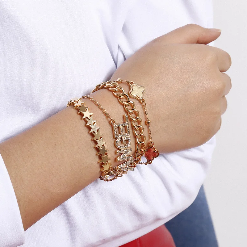 States Международная бижутерия цепь буквы микроскоп браслет темпераментный