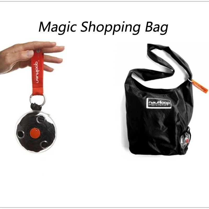 Портативная складная сумка для покупок с карабином волшебная дорожная