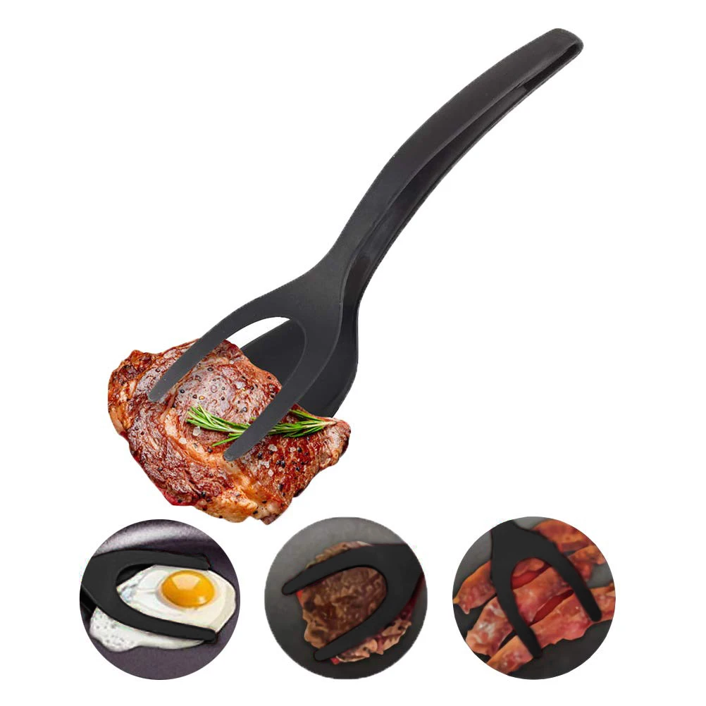 

2 in 1 Flip Fried Spatula Non-Stick Fried Egg Bread Meat Vegetable Clamp Spatula Pancake BBQ Barbecue Shovel Cooking Tools