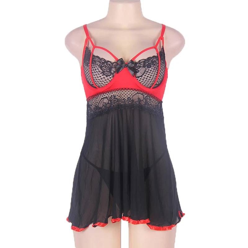 Ohyeahlover Лидер продаж нижнее Белье для сна большого размера плюс черное кружевное