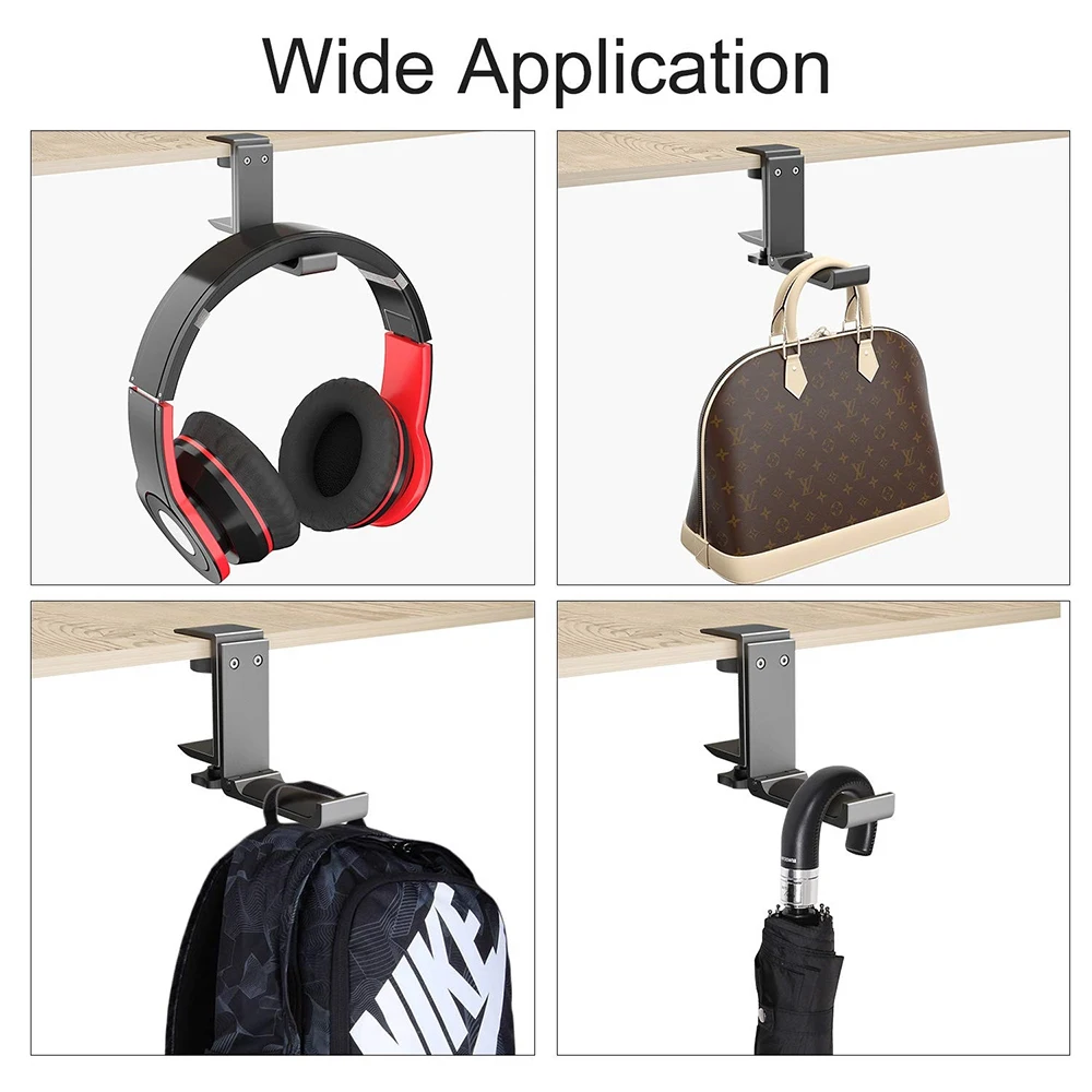 Universal Headset Hanger Headphone Hook Holder Desk Mount Stand with Foldable Clamp Horizontal Vertical Installation | Спорт и