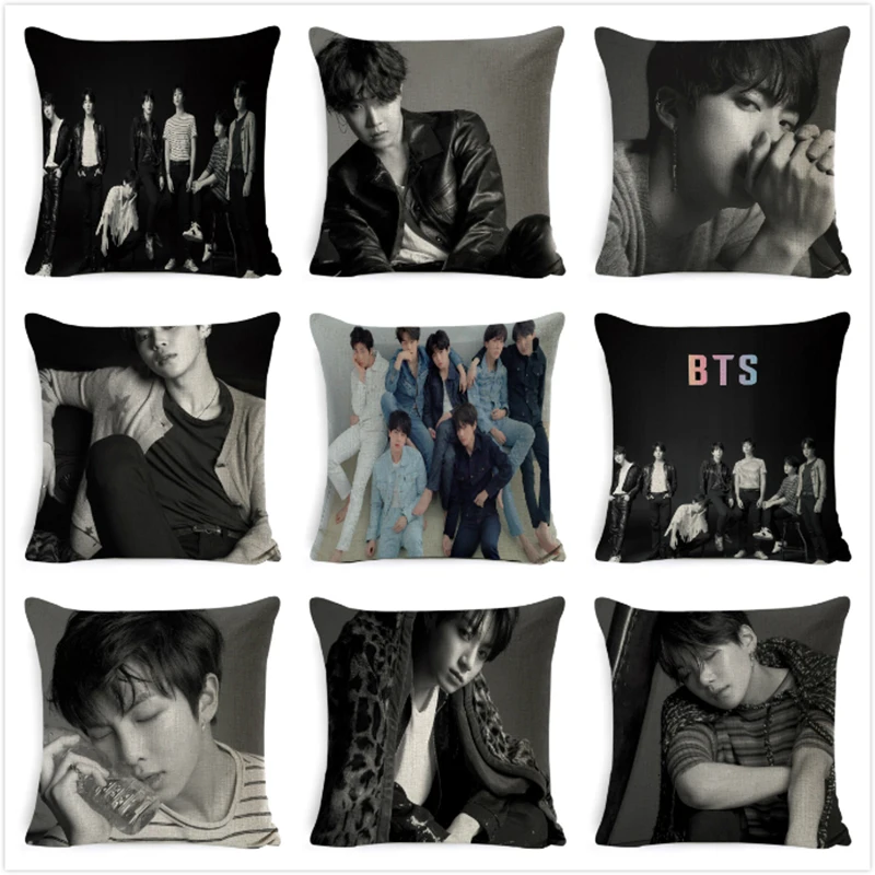 

Cushion Throw Pillow Case Bedding Love Yourself K-pop Home Bangtan Boys BT21 Square One Side Pillowcase Housse De Coussin 001