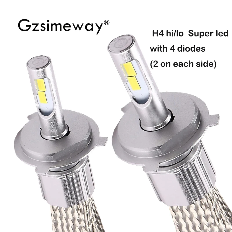 2x автомобиль светильник H4 led H1 H7 H8 H11 9005/HB3 9012/HIR2 авто фары лампы 6000 К зэс 96W 12000LM