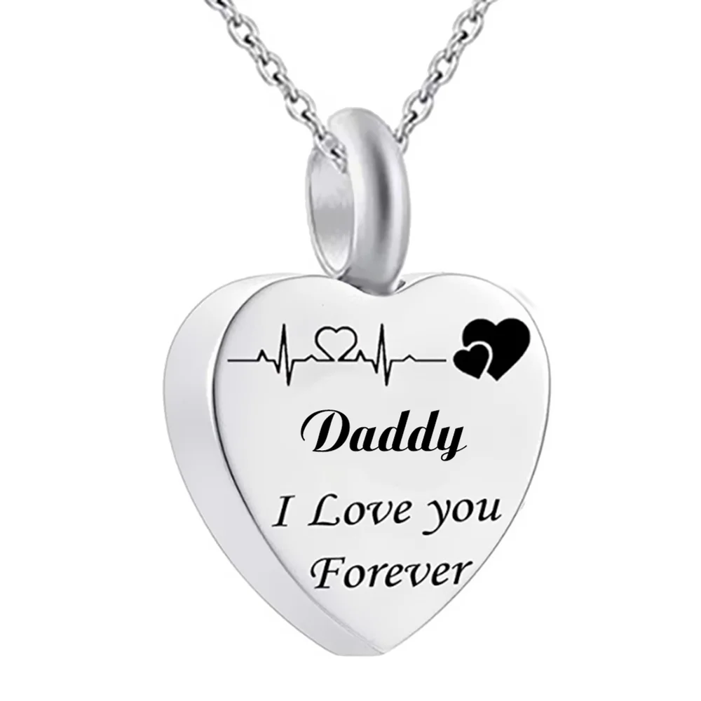 Заказное урна ожерелье для праха сердце из нержавеющей стали Keepsake памятный кулон