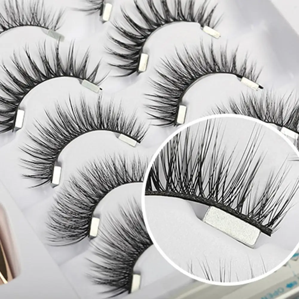 

Набор Магнитных ресниц, 4 /6 пар, натуральные накладные ресницы, подводка для глаз, норковые 3D Искусственные искусственные Искусственные рес...