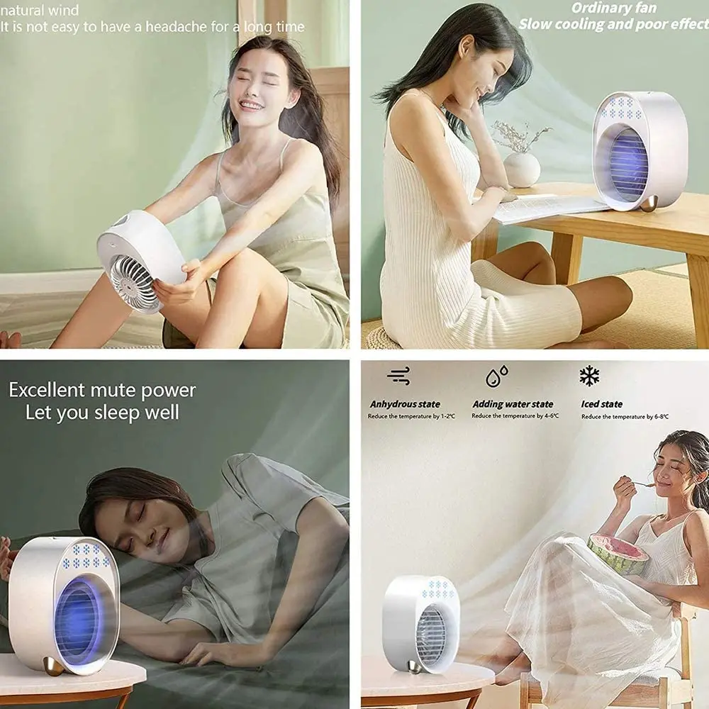 Portable Air Cooler mini USB Fan Conditioner Humidifier for Home Office Room Desktop Cooling Conditioning Purifier | Бытовая техника
