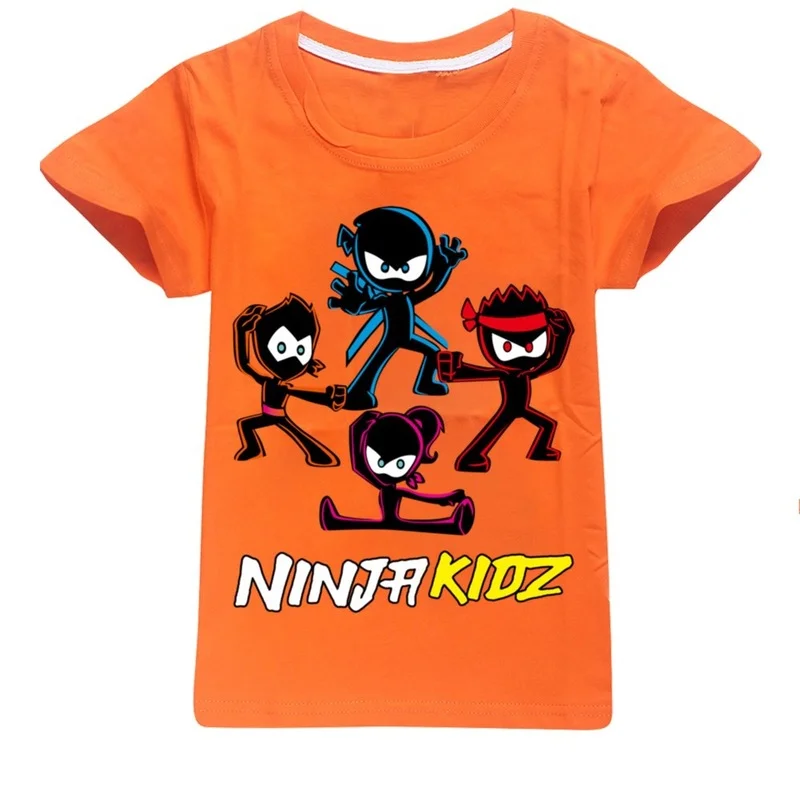 

NINJA KIDZ Boy Summer Clothes SPY Ninjas Teen Boys Clothing Cotton Boys Tshirt Boutique Kids Clothing O-Neck girls Tops Shirt