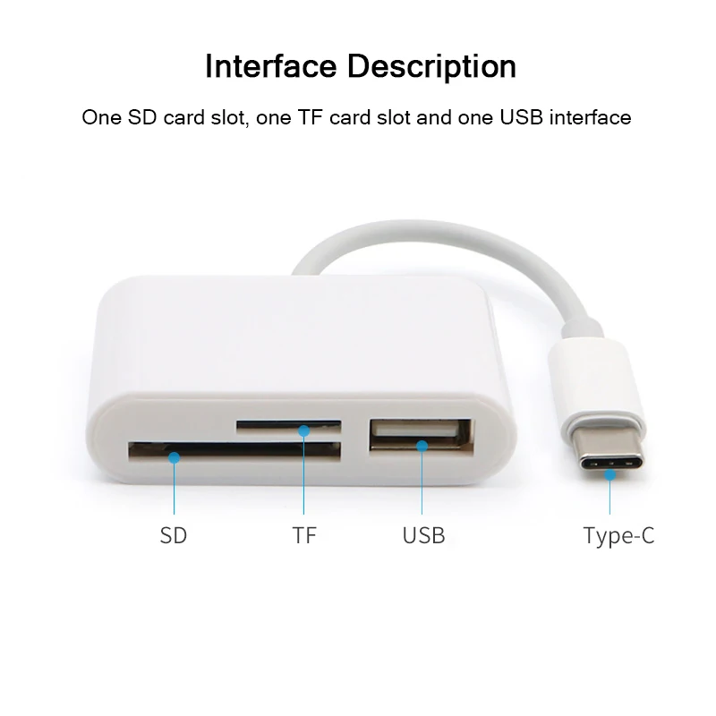 Картридер Type-C TF SD разъем для флеш-накопителя все в 1 OTG конвертер iPad Macbook Pro адаптер