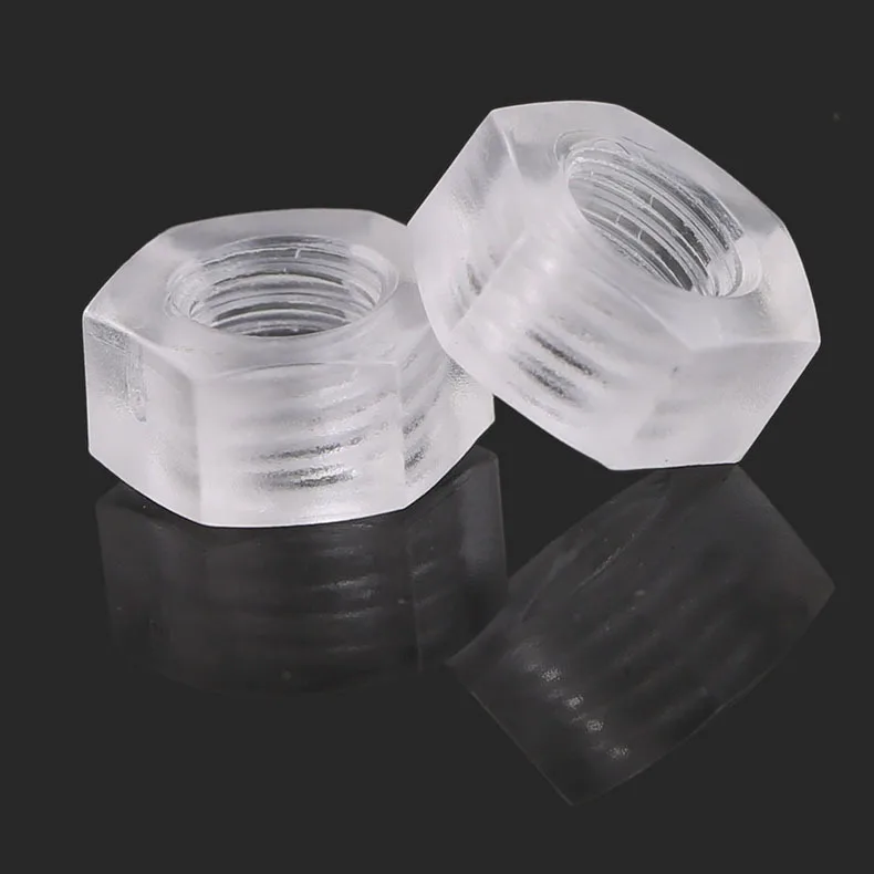 Прозрачная пластиковая гайка/гайка из поликарбоната с шестигранной пластиковой