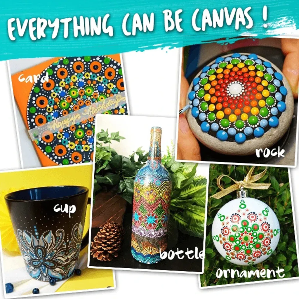 35x набор инструментов для рисования с узором Набор камнями Ручка кисти трафарет