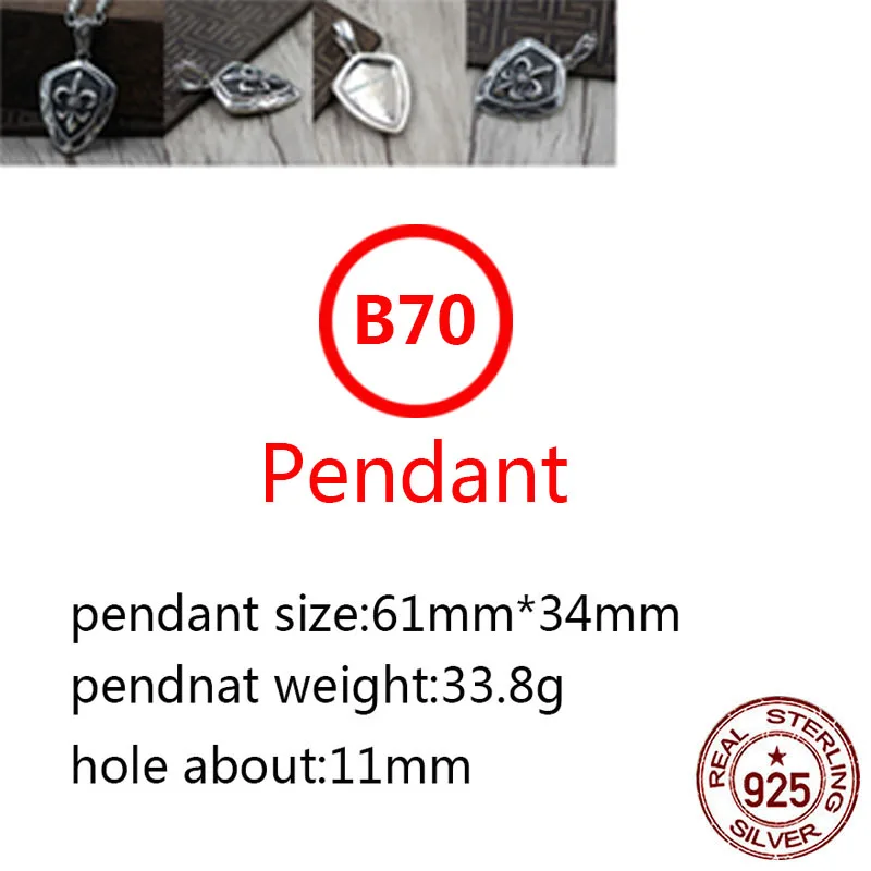 

B70 S925 sterling silver pendant retro personality cross flower shape wild pendant punk hip-hop style gift for friends new hot