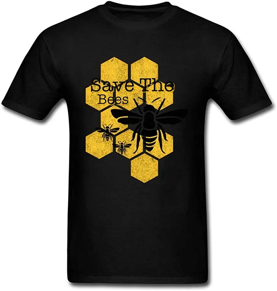 

Honeycomb Save The Bees T Shirt Men T-Shirt Red Tops Racer Funky Summer Tshirt Hip Hop Tees Unique Man
