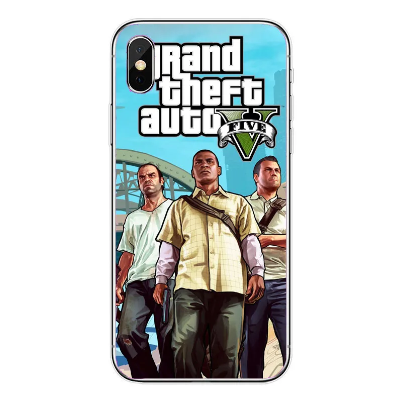 Grand Theft Auto GTA V Мягкий Силиконовый ТПУ чехол для телефона iPhone XS Max XR X 10 8 7 6S Plus 5s SE 8PIUS