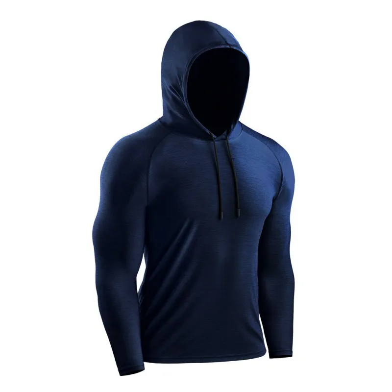 

Men sports Shirt Long Sleeve Quick-drying Breathable Bottoming Hooded T-shirt Sports Tops For Gym Fitness Running